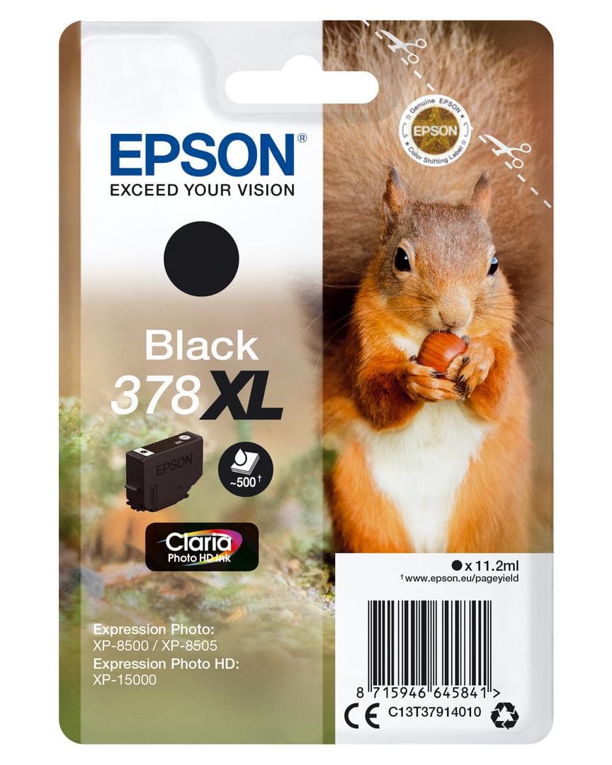 EPSON - 378XL Black Ink Cartridge with Security