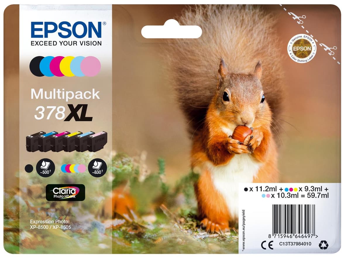 EPSON - MULTIPACK 6-FARBIG 378XL SQUIRREL CLARA PHOTO HD INK SUPL