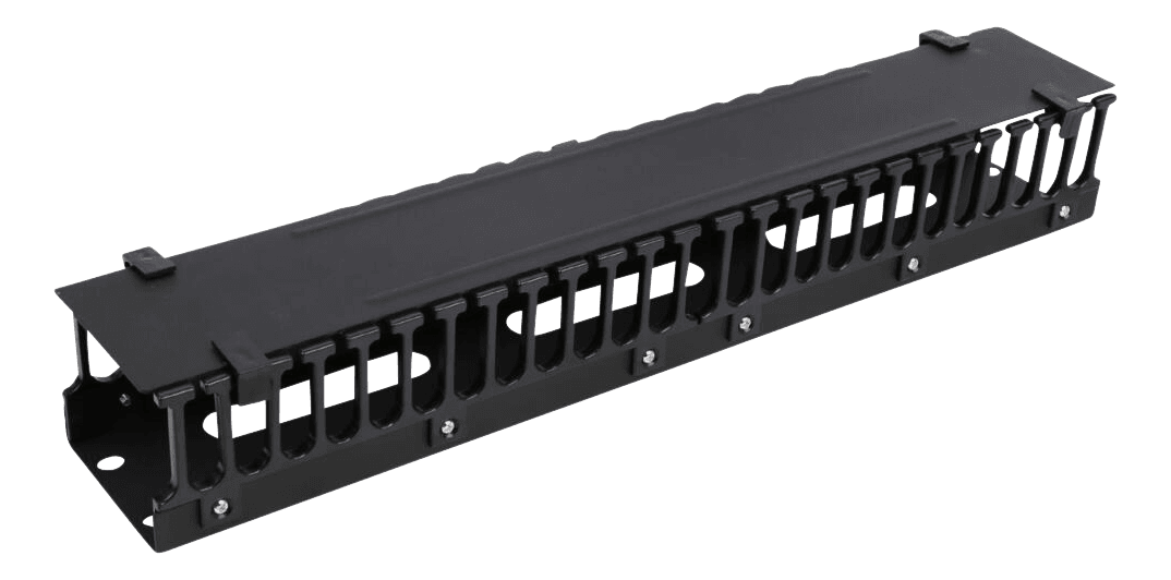 DELTACO - 19'' 2U Cable Management Steel bar with plastic rings and cover size:50