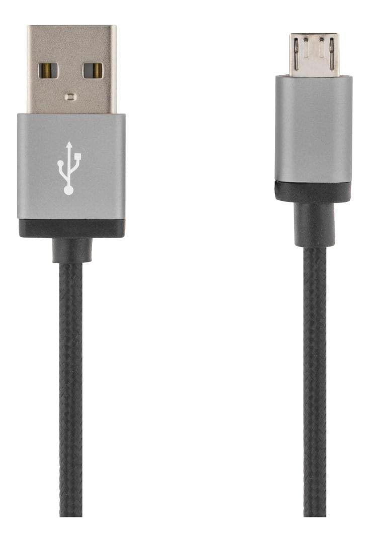 DELTACO - Sync charging cable, USB A / Micro B, black, 2m