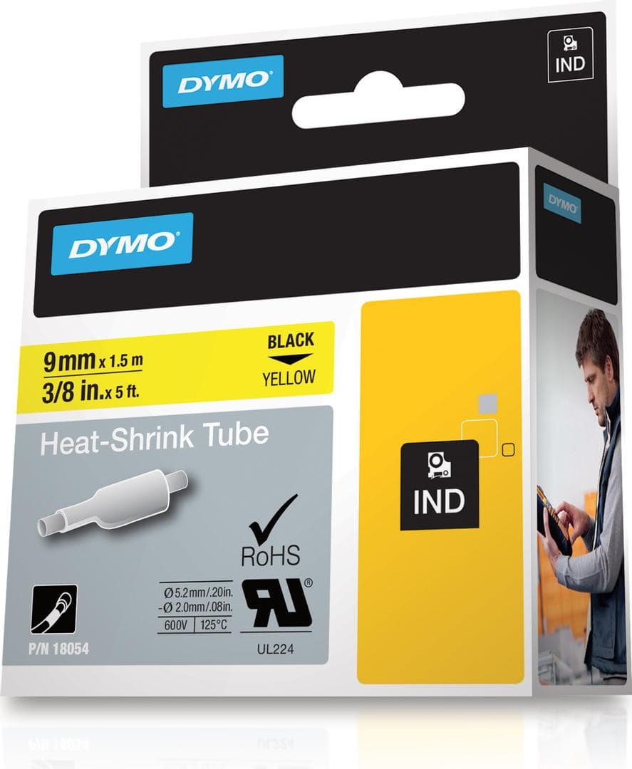 DYMO - RHINOPRO 3/8IN YLW HEAT SHRINK TUBES