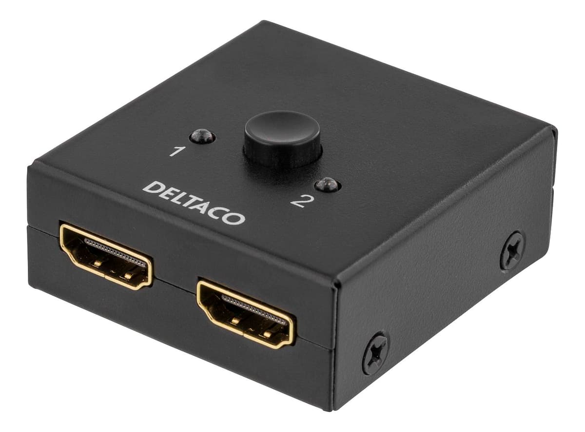DELTACO - HDMI switch, manual 2-1 bidirectional High speed HDMI with Ethernet 1080P