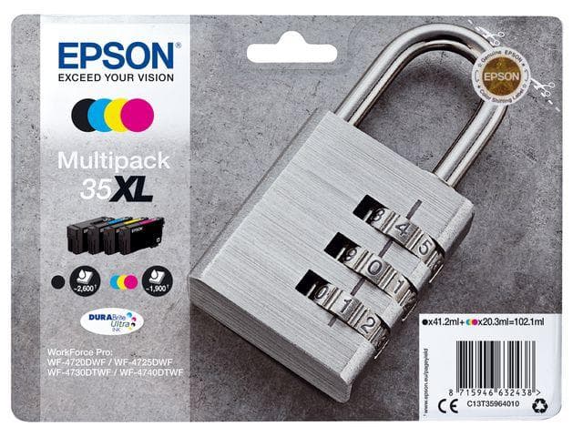 EPSON - T3596 4-colours Multipack ink XL . 4-pack:  XL, svart, gul, cyan, magenta, original, blekkpatron