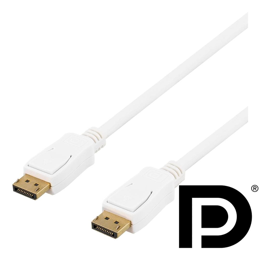 DELTACO - DP TO DP CABLE 2M WHITE