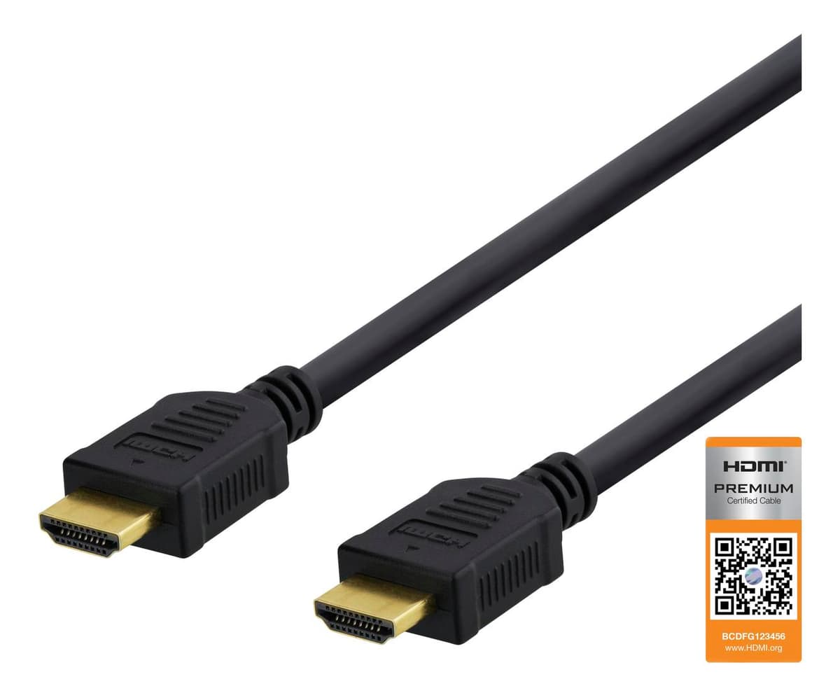 DELTACO - High-Speed Premium HDMI cable, 3m, Ethernet, 4K UHD, black