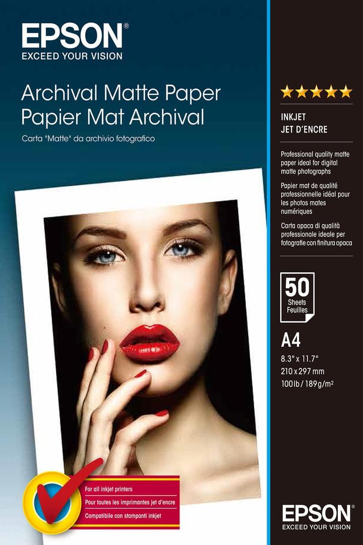 EPSON - Rekvisita A4 Archival Matte papir Skriver 50stk C13S041342