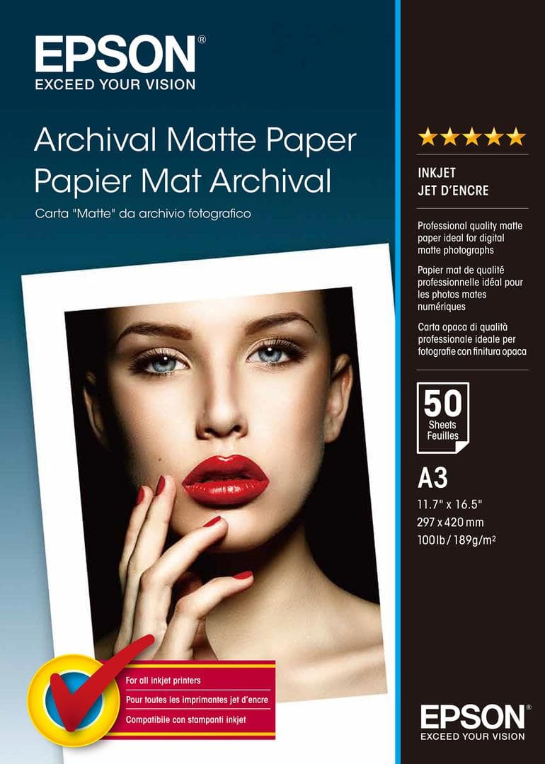 EPSON - Rekvisita A3 Archival Matte papir Skriver 50stk C13S041344