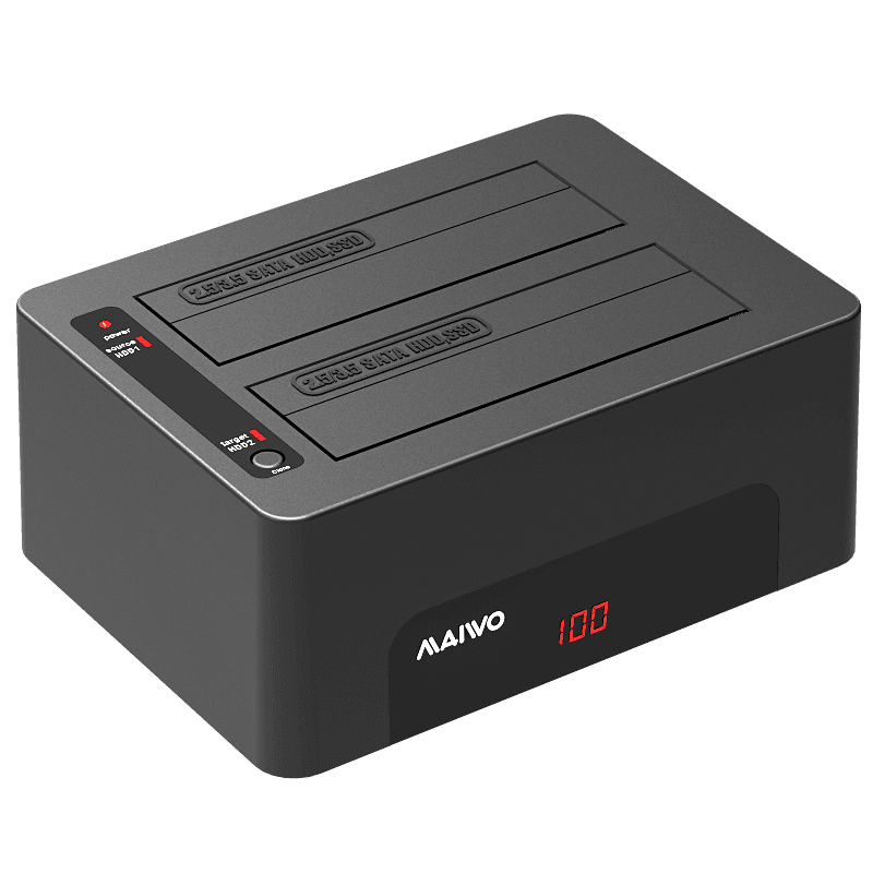 DELTACO - Two bay HDD/SSD docking station, USB 3.1 Gen 1, USB-A, 5 Gbps, black