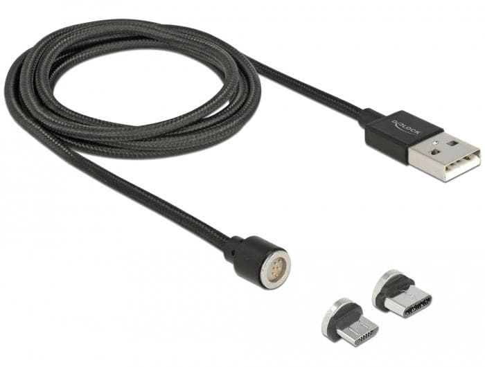 DELOCK - Magnetic USB Data and Charging Cable Set for Micro USB / USB Ty