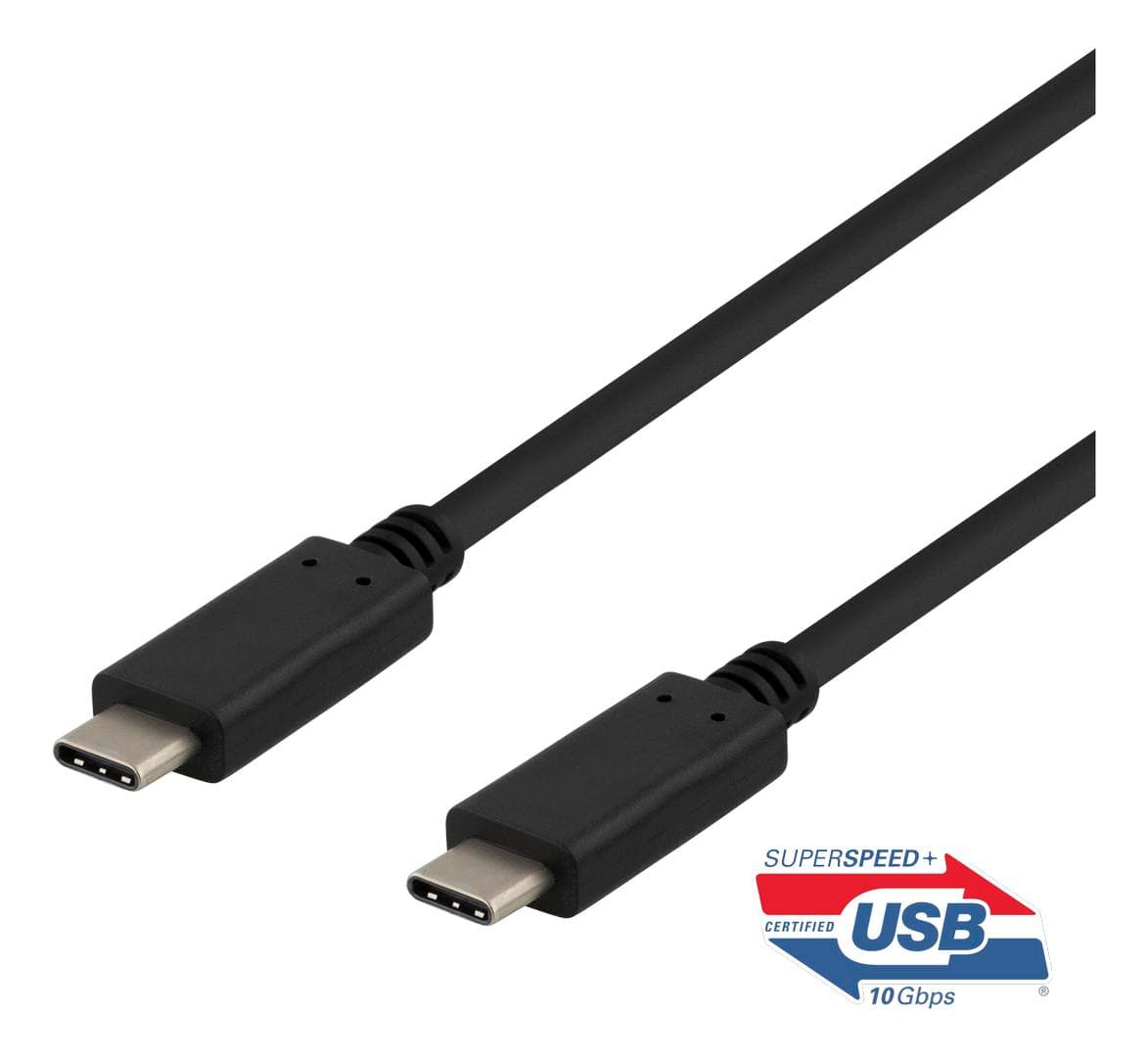 DELTACO - USB3.1 GEN2 10G/5A Black 50cm PVC