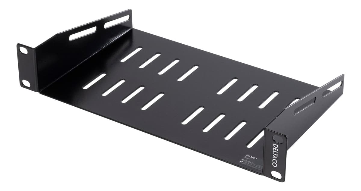 DELTACO - TOTEN, 10" fixed shelf, 1U, 136mm deep, black