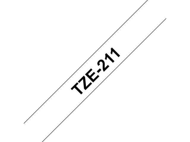 BROTHER - Tape BROTHER TZe-211 6mmx8m sort/hvit