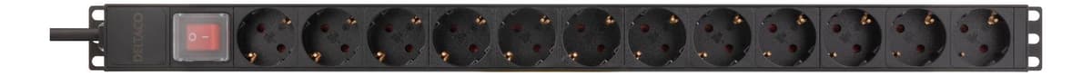 DELTACO - GT-8512 Power strip 12-plug Black 2m