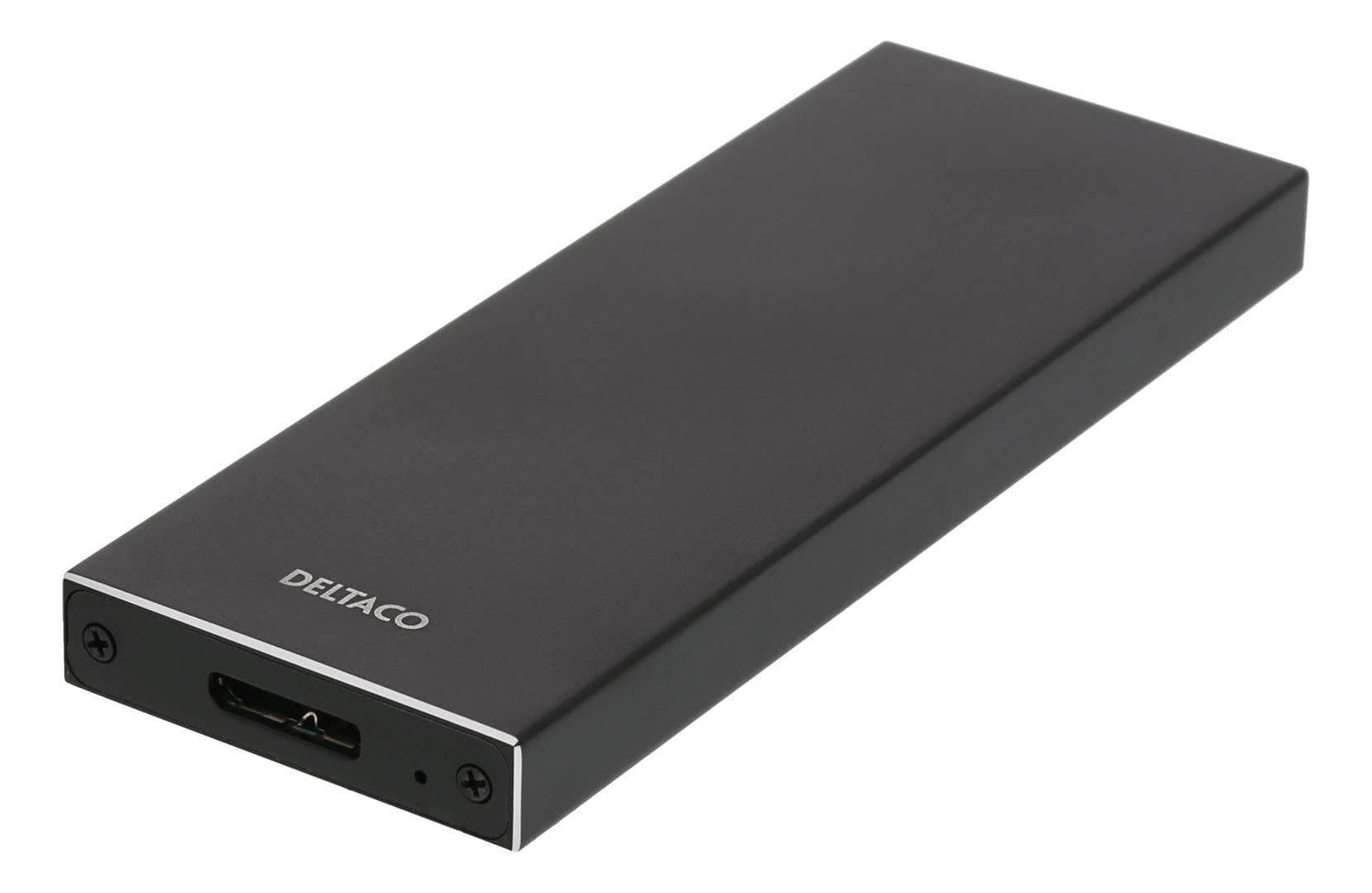 DELTACO - External M.2 case, USB 3.0, 5 Gbps, Black