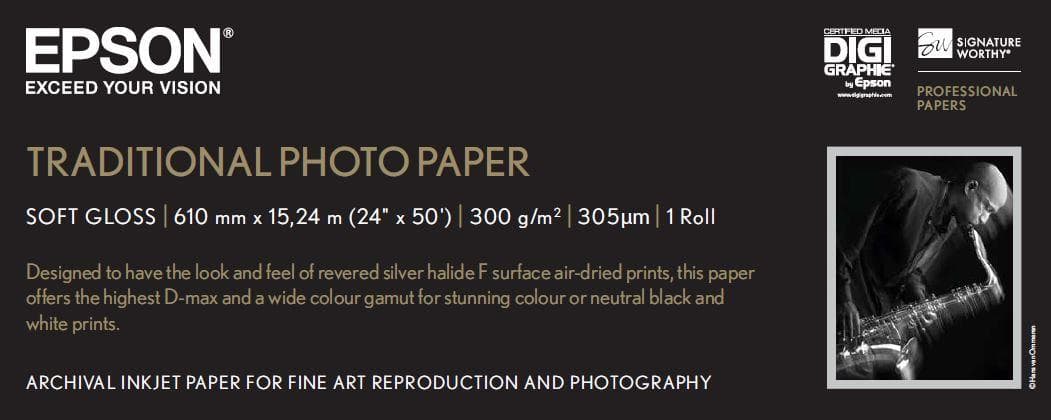 EPSON - Traditional Photo Paper 24"x15m Rull