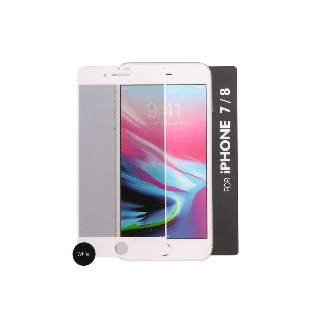 GEAR - Herdet Glass 3D Gum Full Cover Hvit iPhone6/7/8/SE