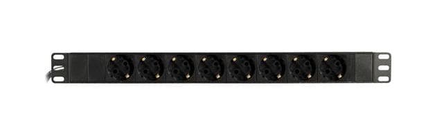 DELTACO - Grenuttag, 19"" Rack, CEE7/4 - CEE 7/7, 3m, Svart
