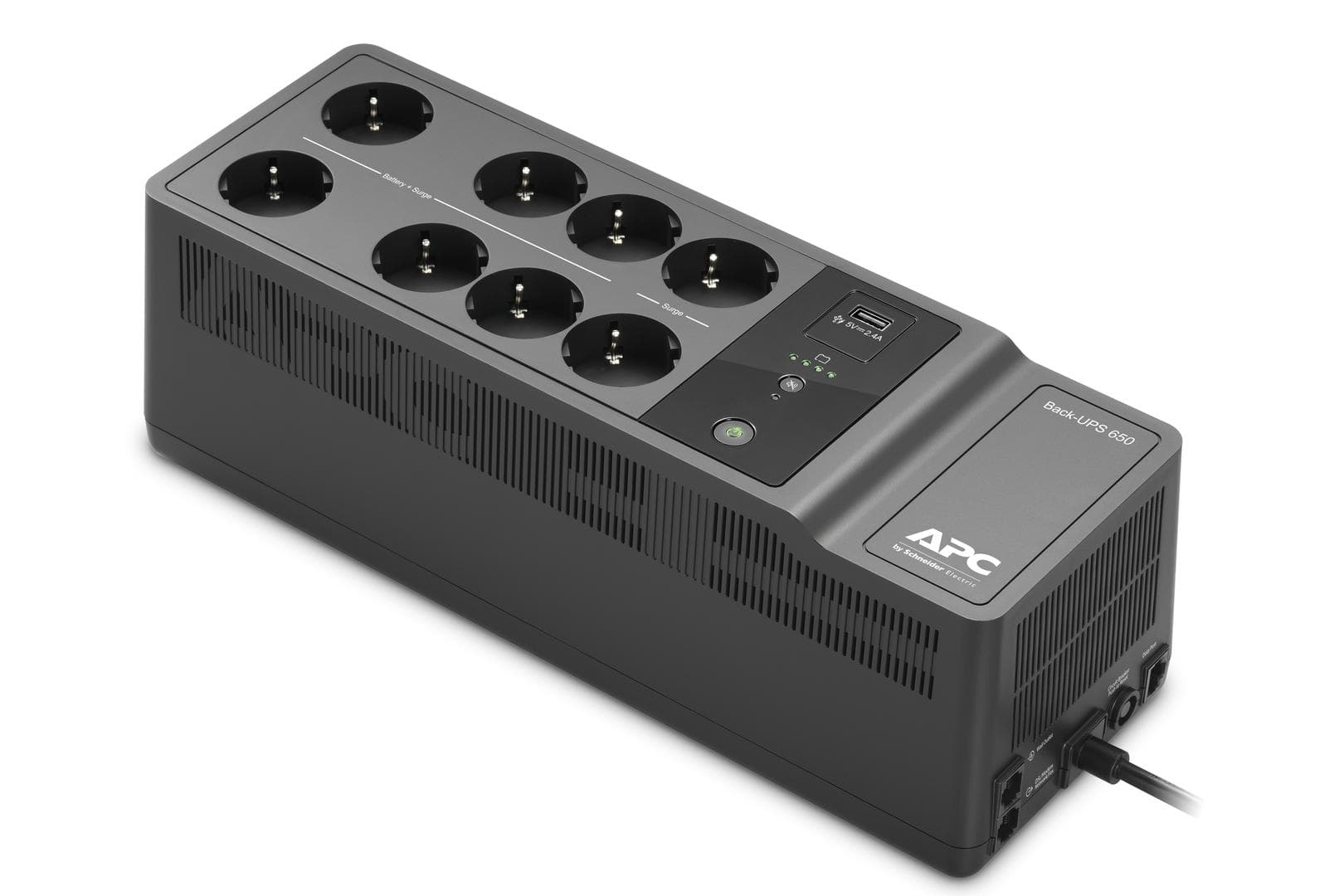 APC - Back-UPS BE650G2-GR UPS AC 230V 400Watt 650VA output connectors 8 Black