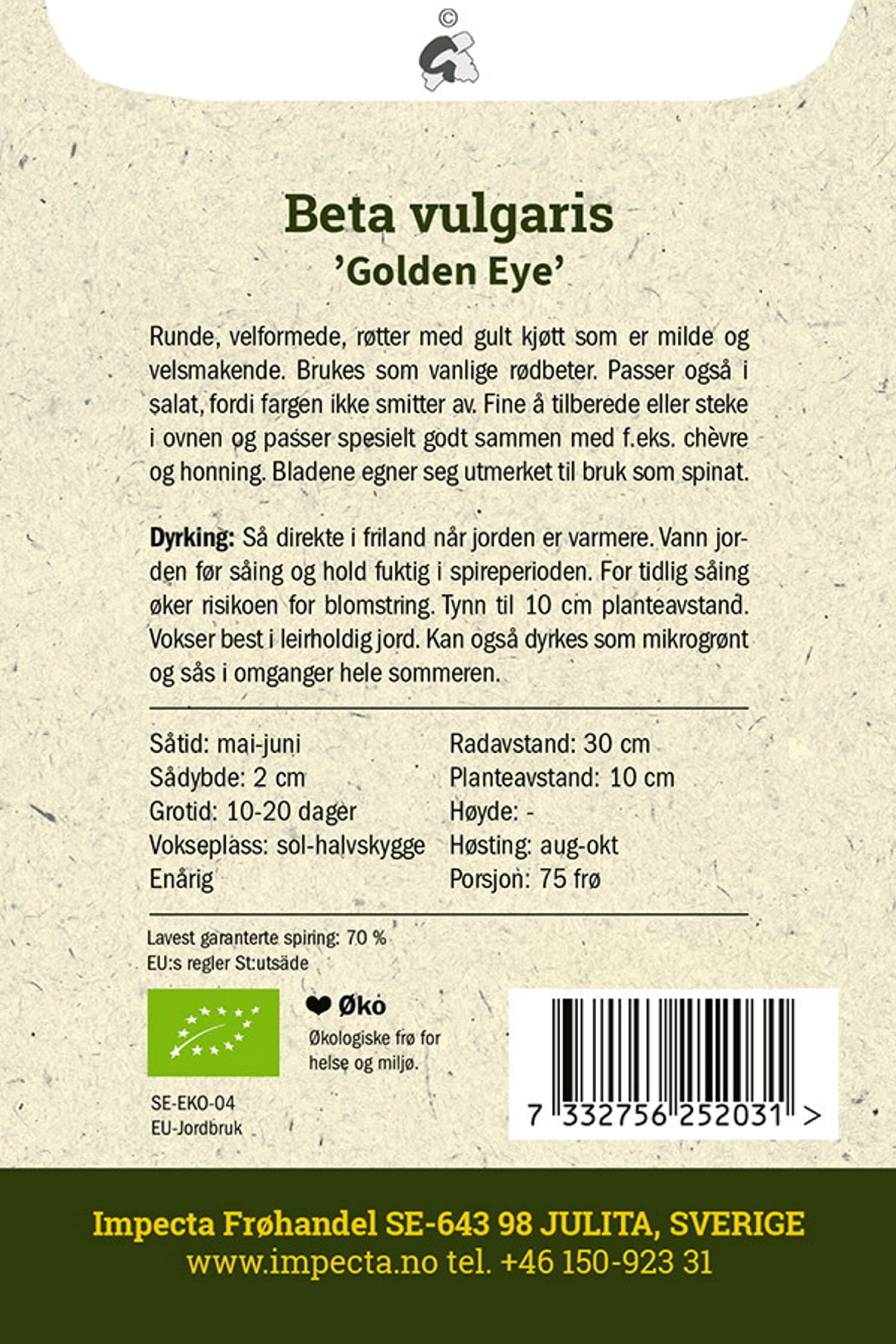 Gul rødbete 'Golden Eye'