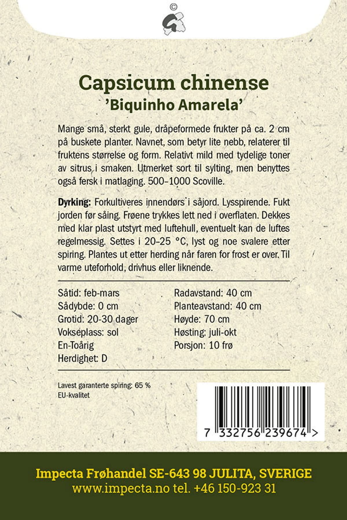 Habanero 'Biquinho Amarela'