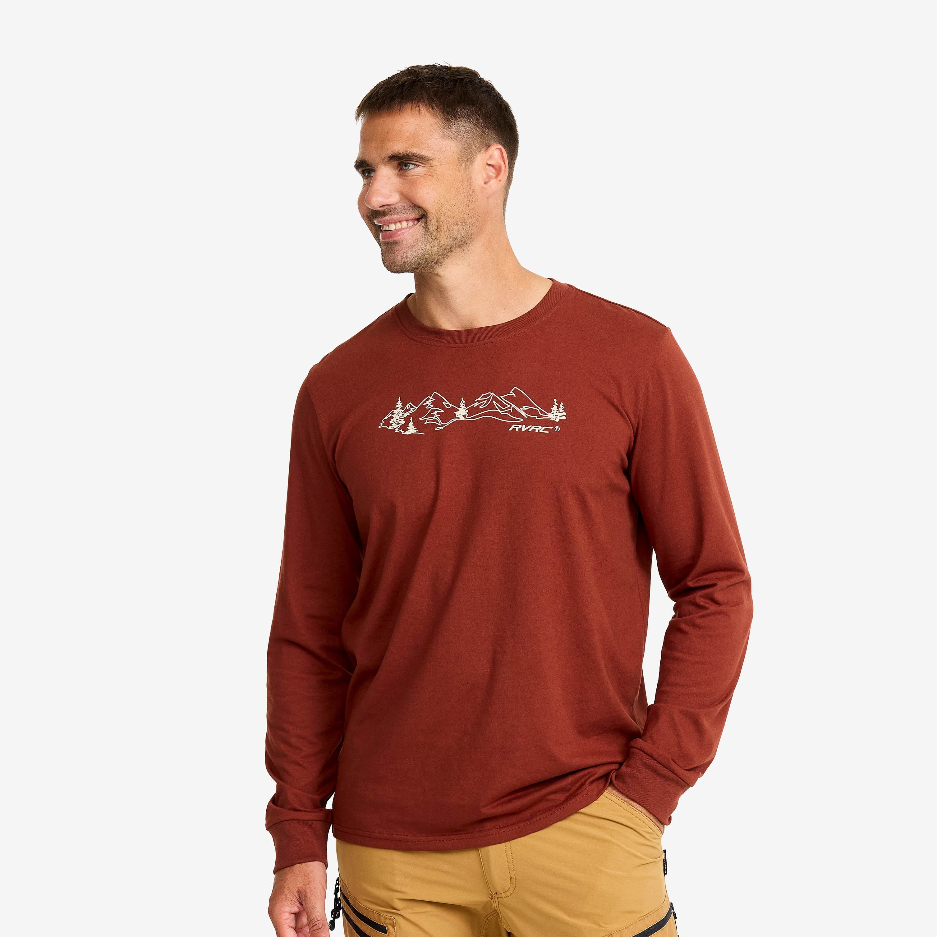 Easy Graphic Landscape Lines Long-sleeved T-shirt