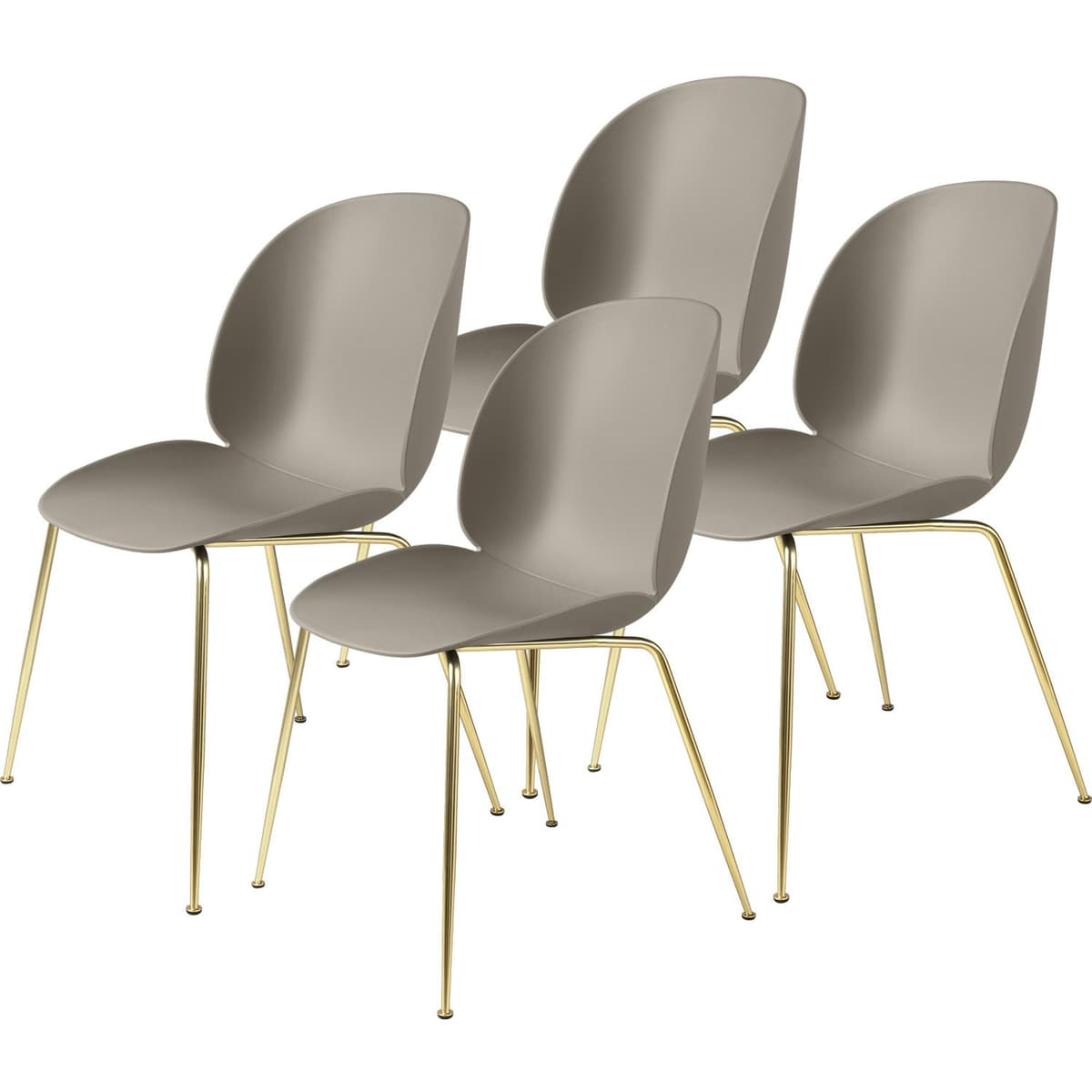 Beetle Stol Upolstret 4-pk Conic Base Brass