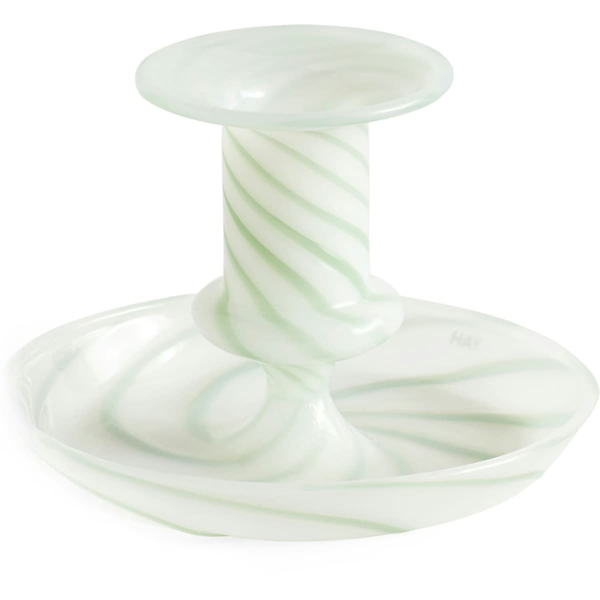 Flare Stripe Milk Lysestake 7,5 cm Grønn