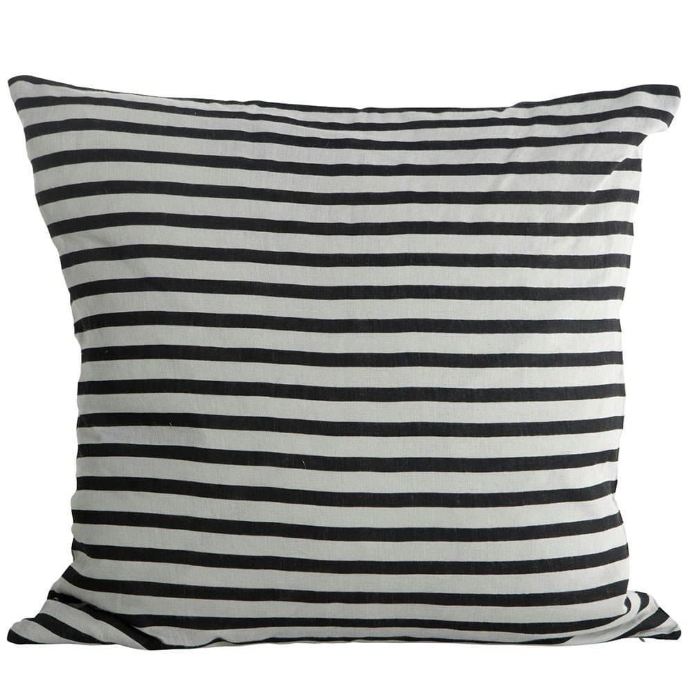 Stripe Putetrekk 50x50cm, Sort/Grå