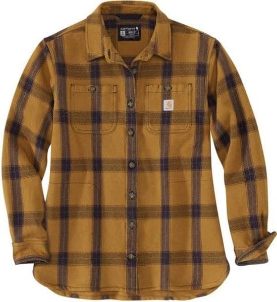 Carhartt W's Heavyweight Twill L/S Plaid Shirt Carhartt® Brown