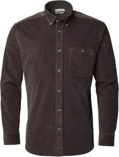 Overton Corduroy Shirt Men Leather Brown