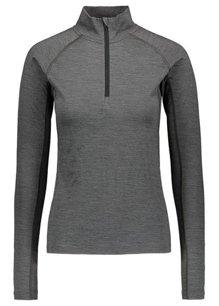 W's Merino Base Layer Half-Zip Top Dark Grey