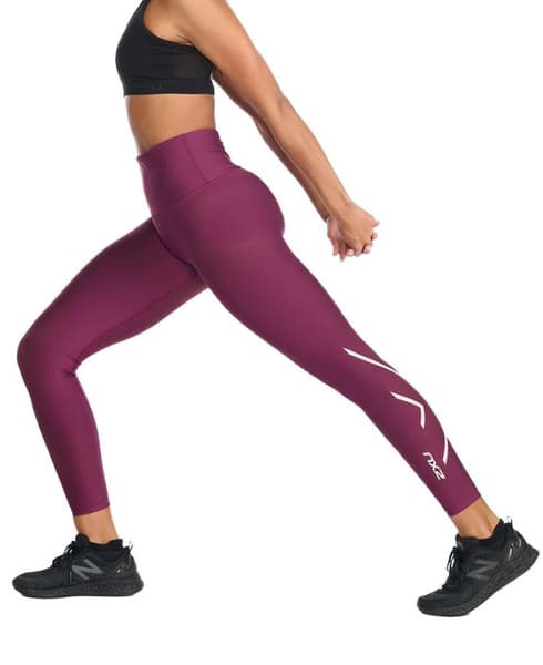 Aero Sculpt Hi-Rise Compression Wmn Mulberry/Peach Whip Reflective