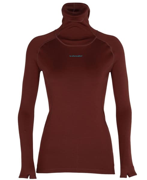 W Merino LS Roll Neck Espresso
