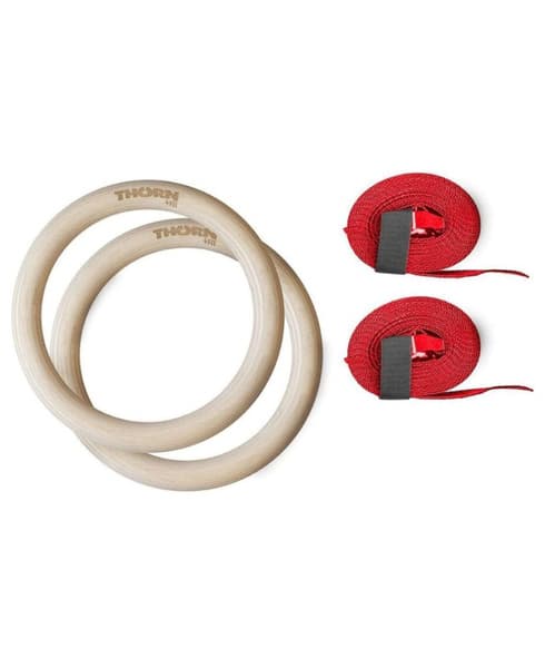 Wooden Gymanstic Rings w. Straps 32MM