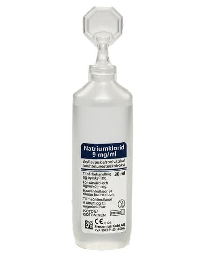 Natriumklorid 9mg/ml øyeskyllevæske plastampulle 20x30 ml