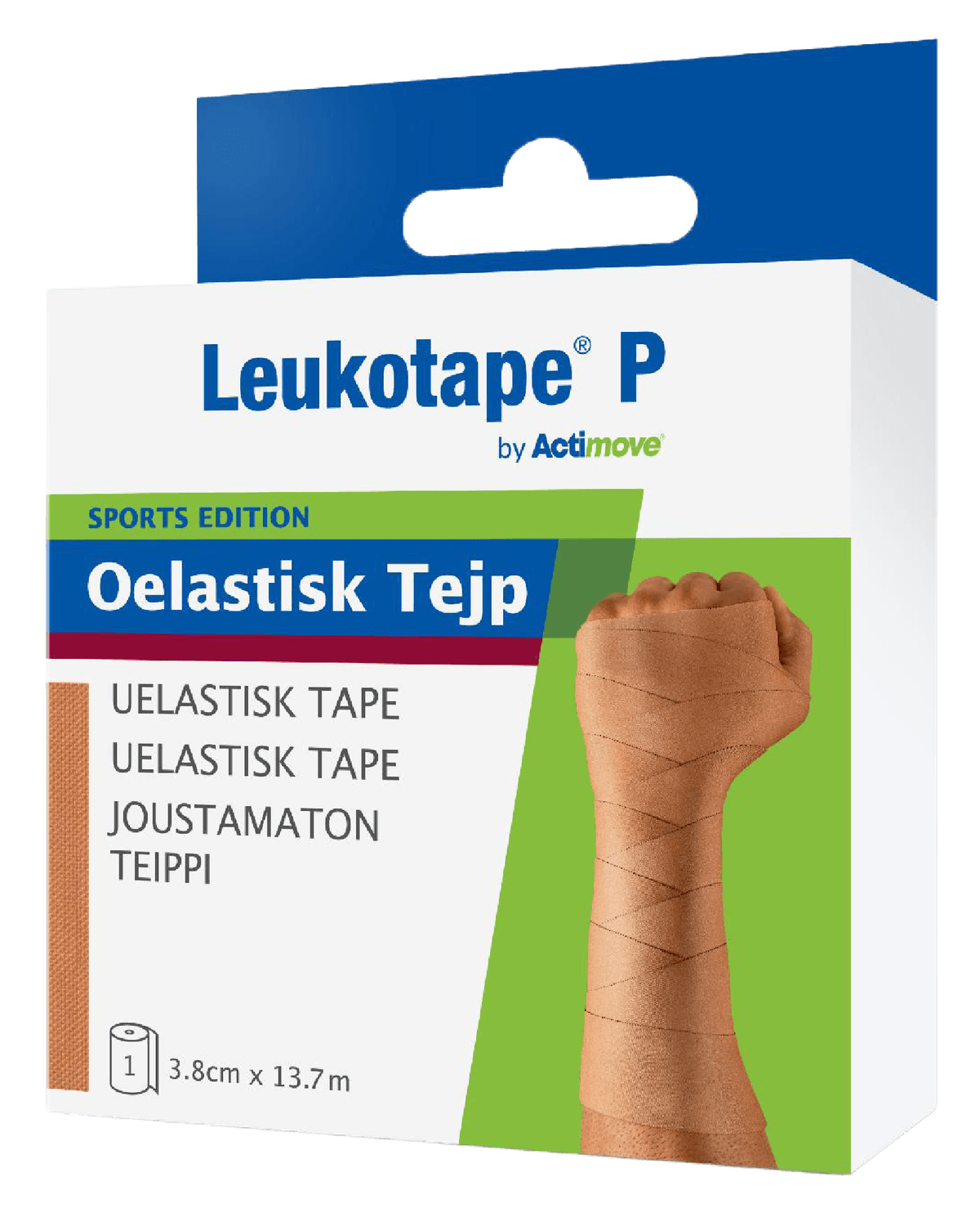 Actimove Leukotape P uelastisk tape 3,8 cm x 13,7 m 1 stk