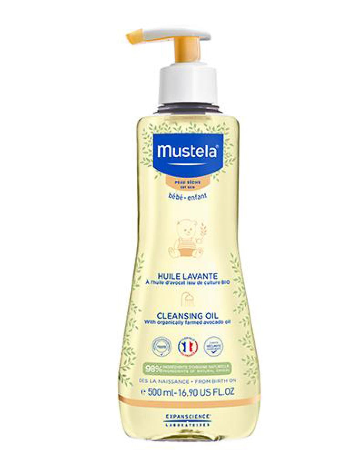 Mustela vaskeolje tørr hud 500 ml