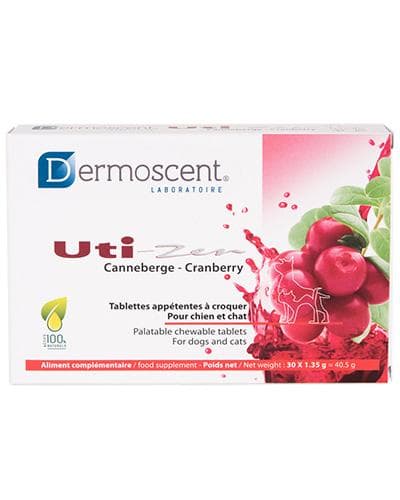 Dermoscent Uti-zen tranebær tabletter hund og katt 30 stk
