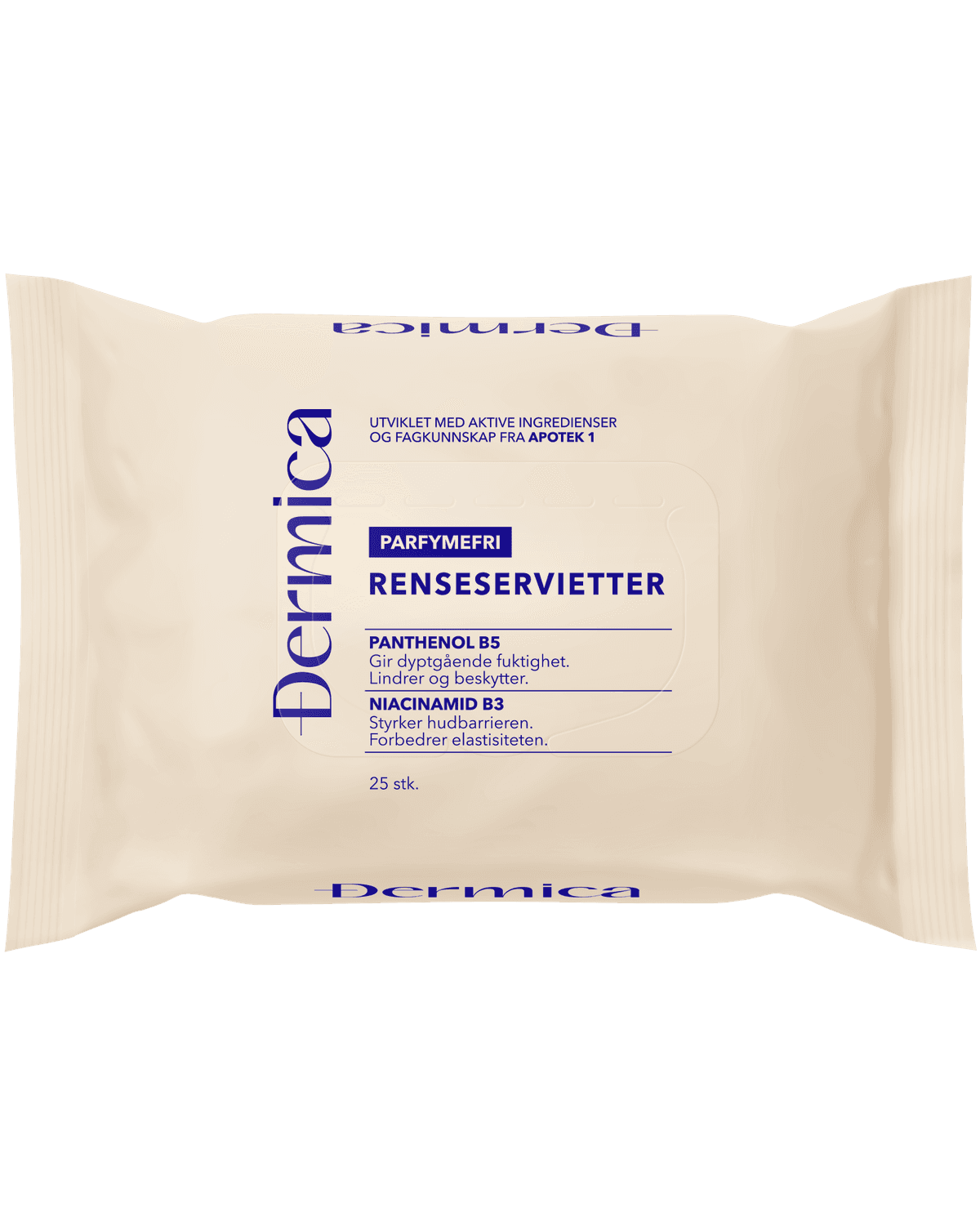 Dermica renseservietter uten parfyme 25 stk