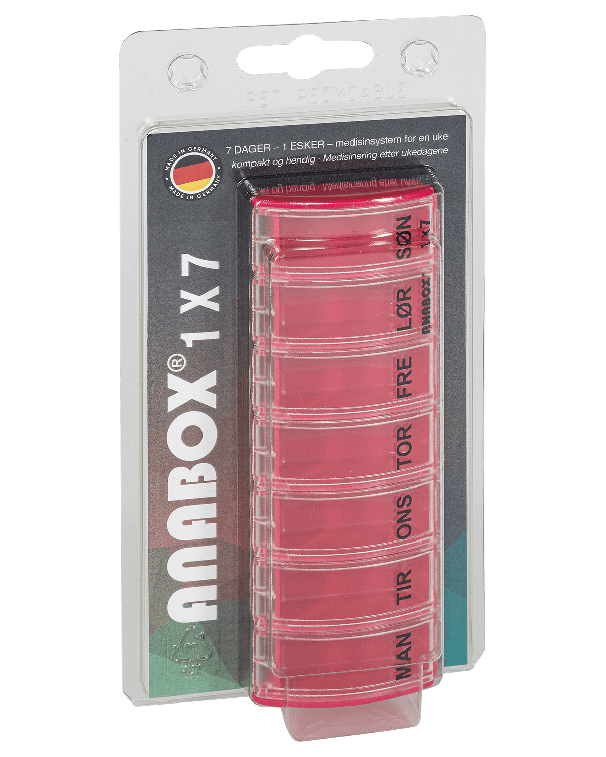 Anabox ukesdoseringseske rosa 1 stk
