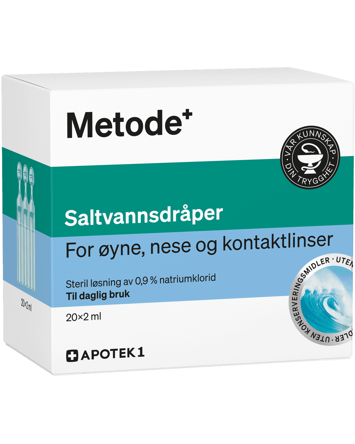 Metode saltvannsdråper i endosebeholdere 20 x 2 ml