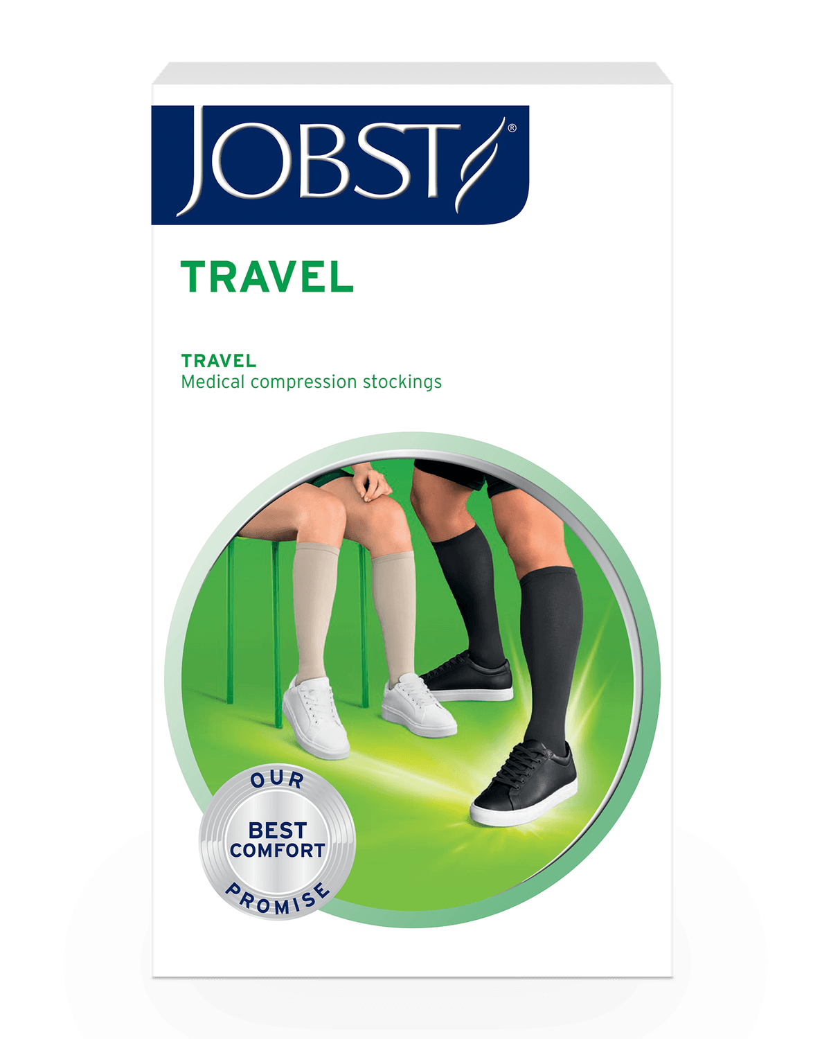 Jobst Travel klasse1 knestrømpe sort str 5 (45/46) 1 par