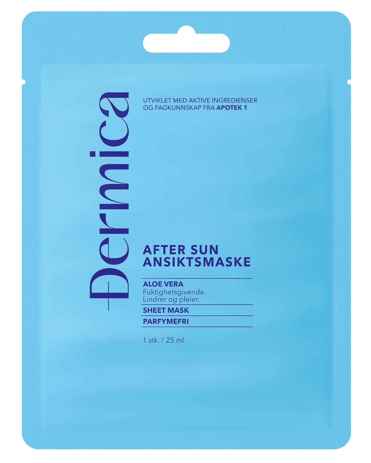 Dermica aftersun ansiktsmaske sheet mask 1 stk
