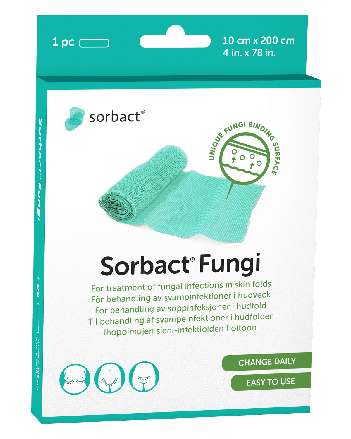 Sorbact Fungi bandasje 10x200cm 1 stk