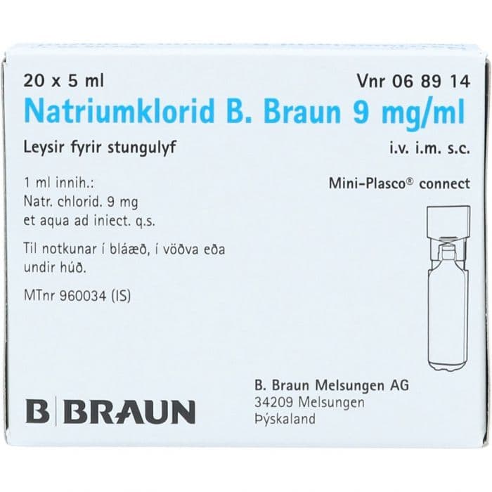 Natriumklorid B.Braun 9mg/ml inj plastampuller 20x5ml
