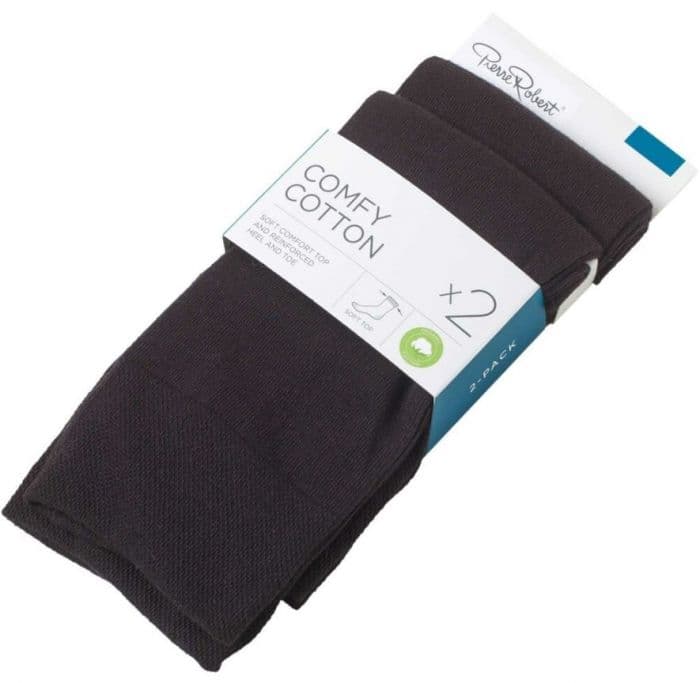 Pierre Robert Comfy Cotton sokker sort str 37-40 2 par