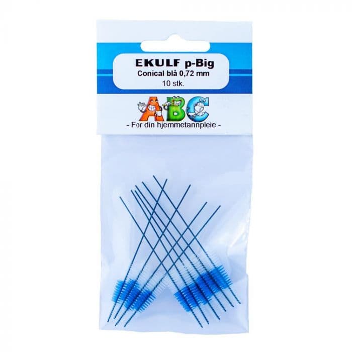 Ekulf p-Big Conical Mellomromstannbørste blå 0,72 mm 10 stk