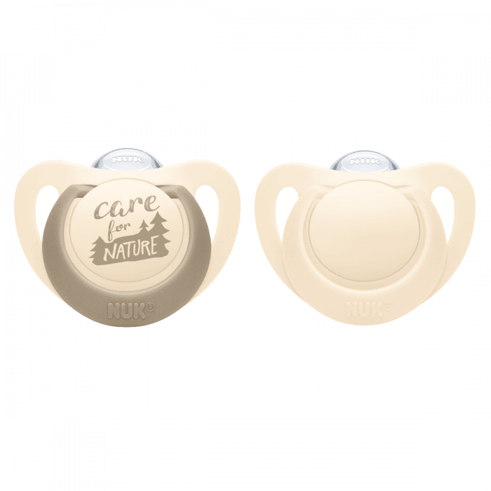 NUK for Nature smokk silikon kremfarget 0-6 m 2 stk