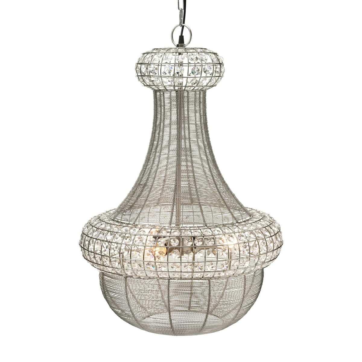 Saba taklampe 51 cm, Sølv