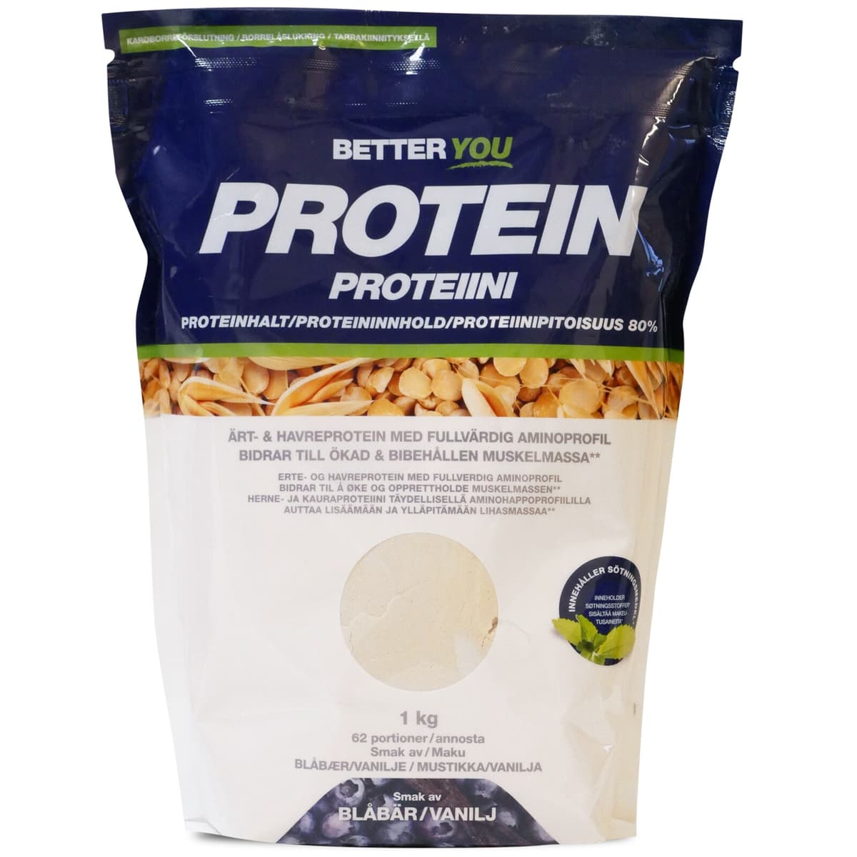 Better You Erte Havreprotein Blåbær/Vanilje 1 Kg